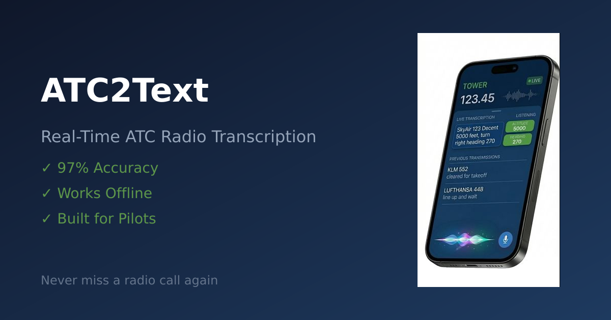 ATC2Text - Real-Time ATC Radio Transcription App for Pilots | Air ...